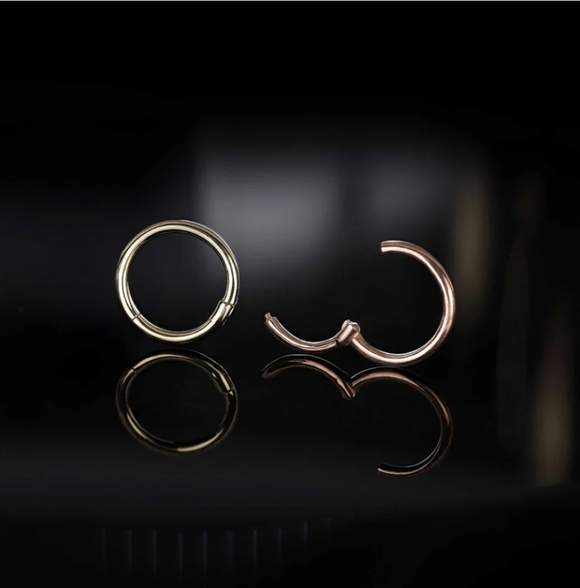 Solid Platinum Hoop Rings - Picture 4 of 7